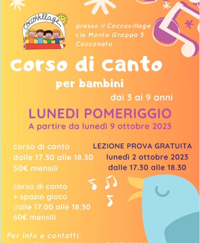 Corso di canto – Ottobre 2023